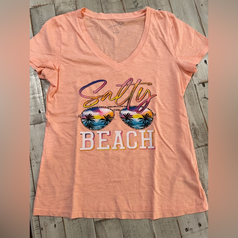 Universal Thread, medium s/s, coral tee (w/ fun beach print).